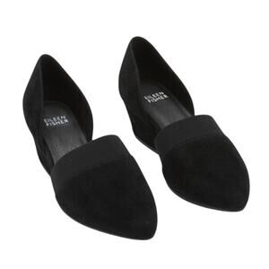 Eileen Fisher Womens Hilly d'Orsay Pump US 11 EU 41.5 Black Suede EUC
